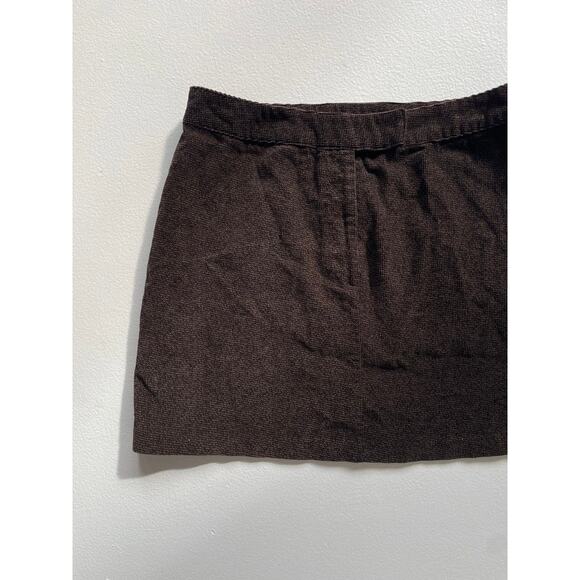 Vintage 90's Brown Woven Cotton Mini Skirt / Sz 9-10 / EXPRESS / Minimal Grunge - Picture 5 of 7